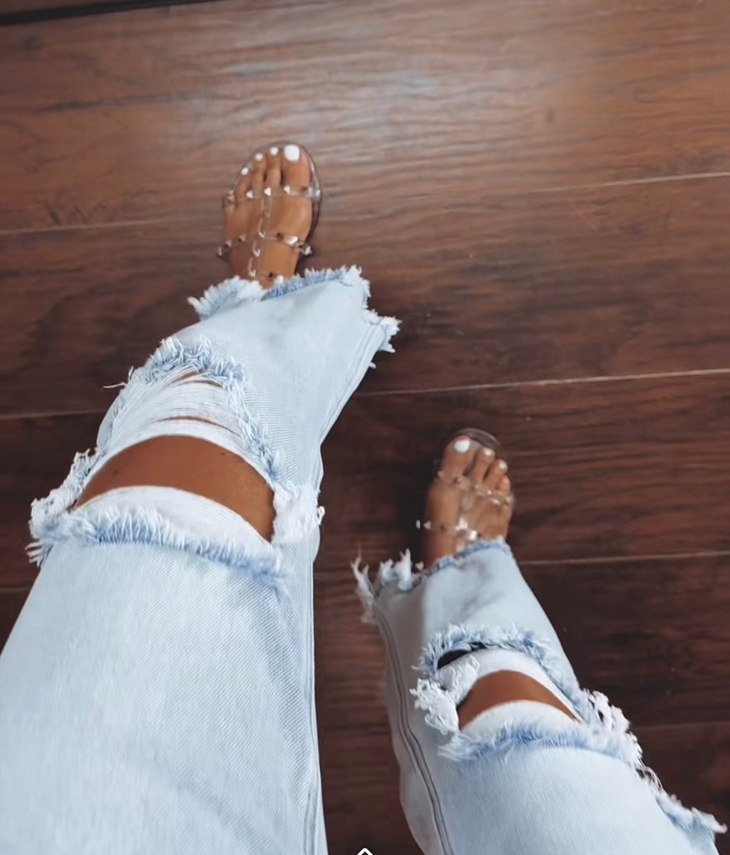 Luxe Jelly Studded Sandals