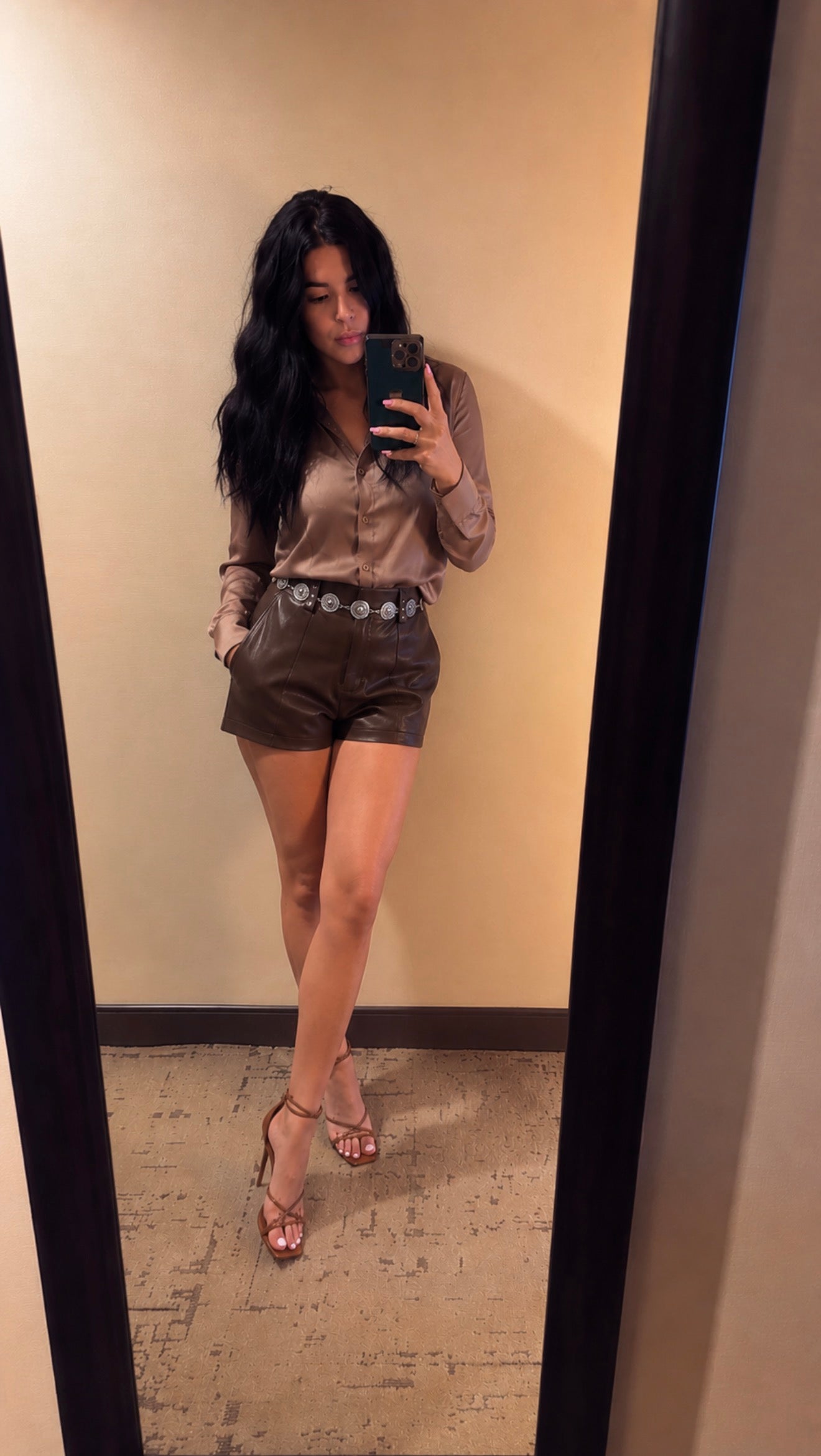 Whiskey Leather Shorts